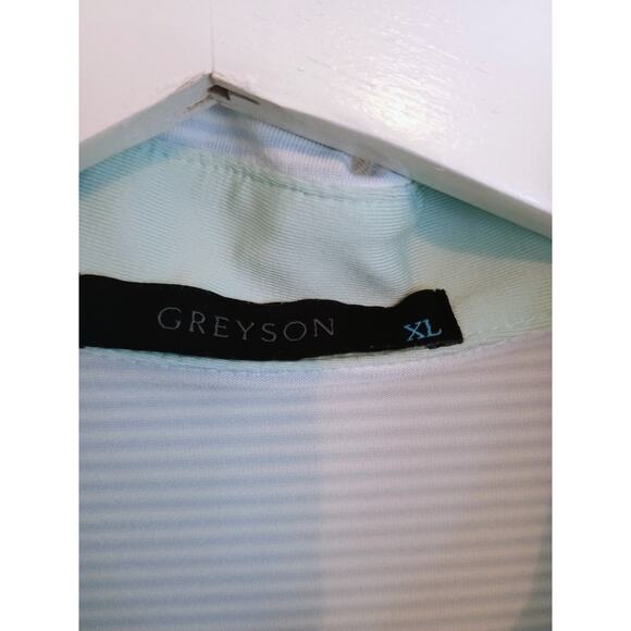 Greyson Polo Mens XL Blue Striped Golf Outdoor Casual Performance Top Hat Shirt - Picture 5 of 10